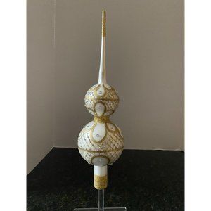 Gold Bejeweled Christmas Ornament with Pearl Decorations, NWOT